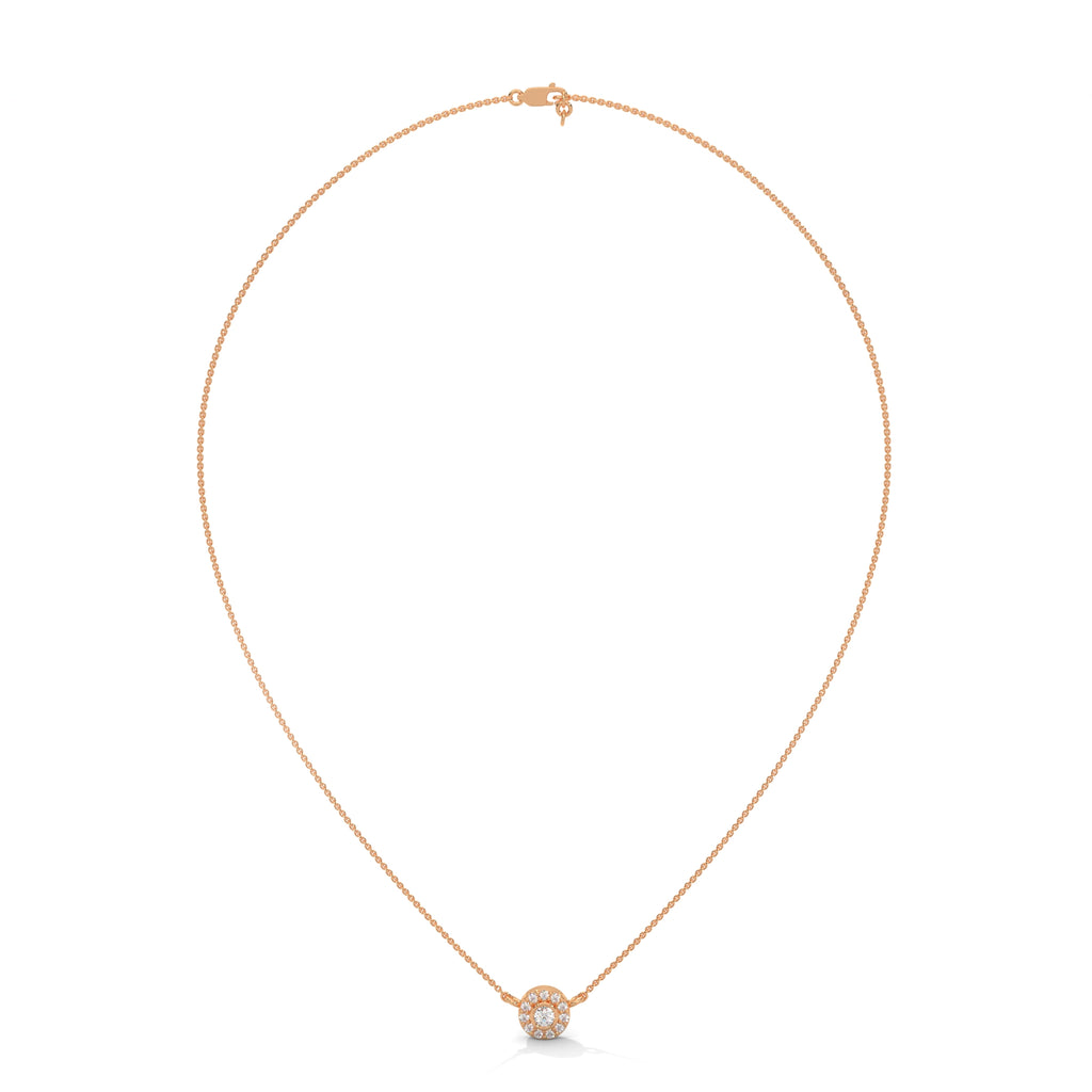 Round Cut Diamond Pendantin 10K Rose Gold