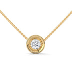 Round Cut Diamond Pendant with Bezel Setting
