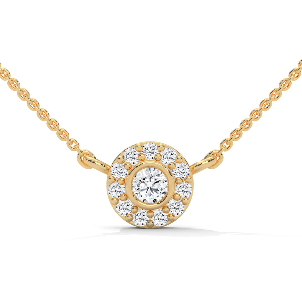 Round Cut Diamond Solitaire Pendent with Bezel set
