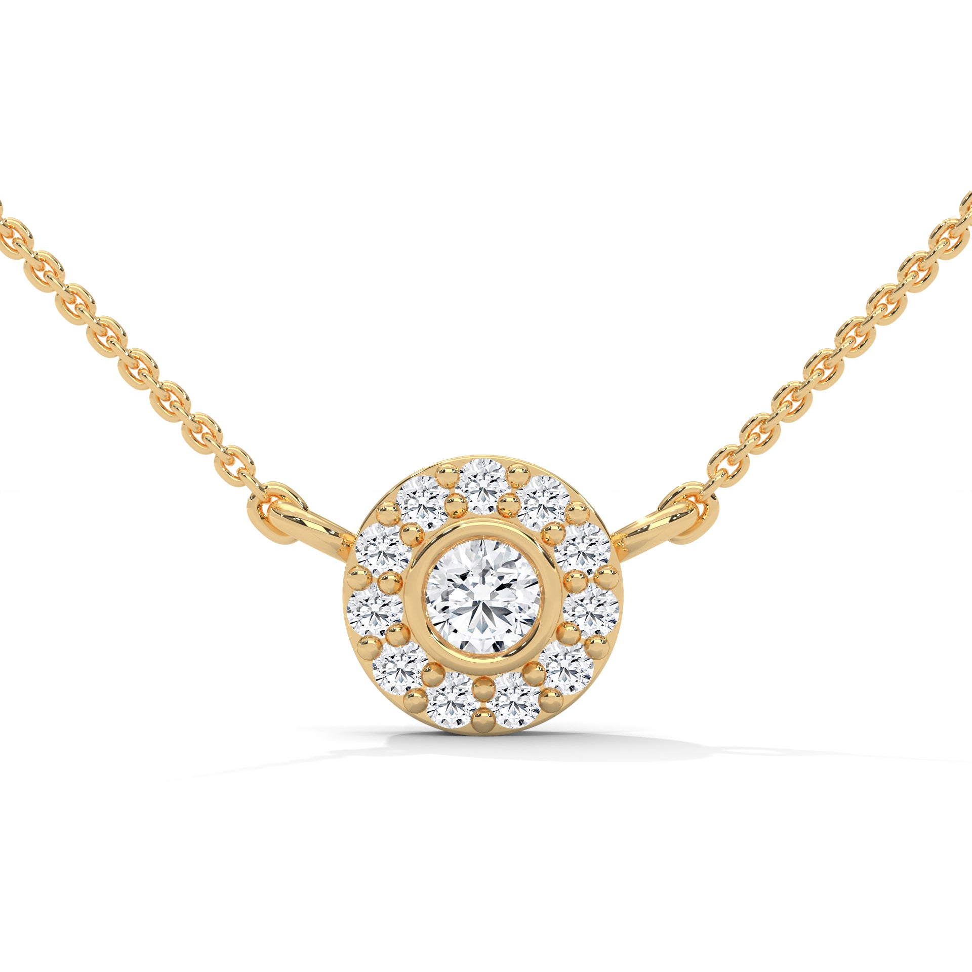 Round Cut Diamond Solitaire Pendent with Bezel set