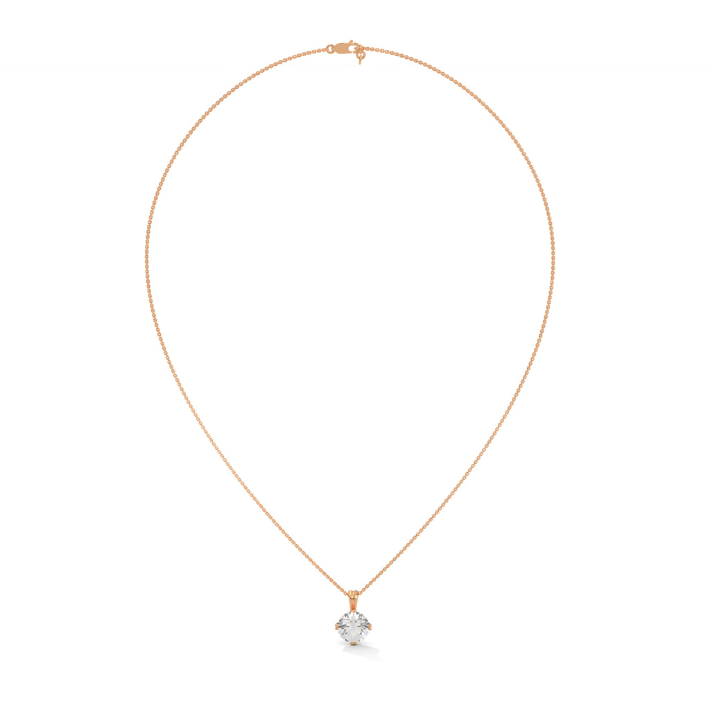Round Cut Lab Diamond Solitaire Pendant