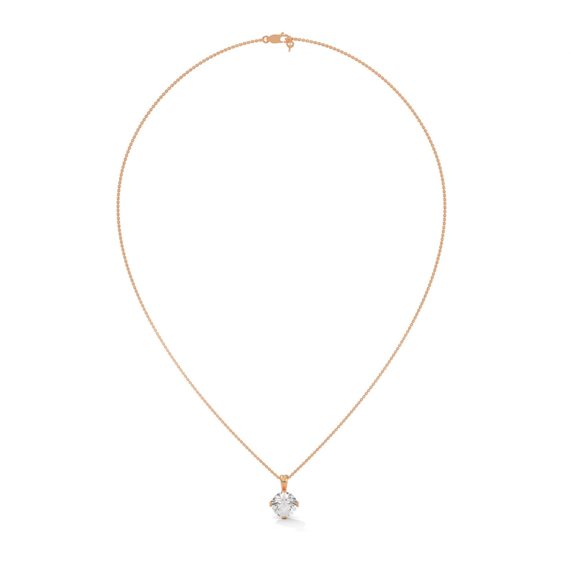 Round Cut Lab Diamond Solitaire Pendant