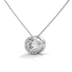 Round Cut Lab Grown Diamond Pendent in White Gold