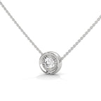 Round Cut Lab Grown Diamond Pendant with Bezel Setting