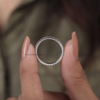 Round Cut Moissanite Eternity Wedding Band
