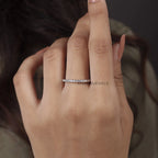 Round Cut Moissanite Eternity Wedding Band in 18K White Gold