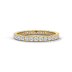 Round Cut Moissanite Eternity Wedding Band with Bezel Set