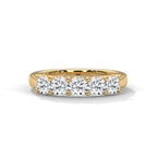 Round Cut Moissanite Five Stone Diamond Wedding Band for Her