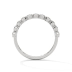 Round Cut Mossanite Bezel Set Eternity Wedding Band in 14K White Gold