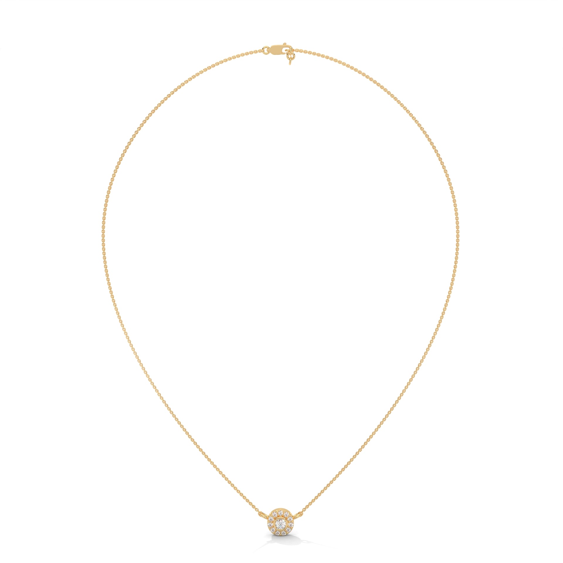 Round Diamond Bezel Necklace