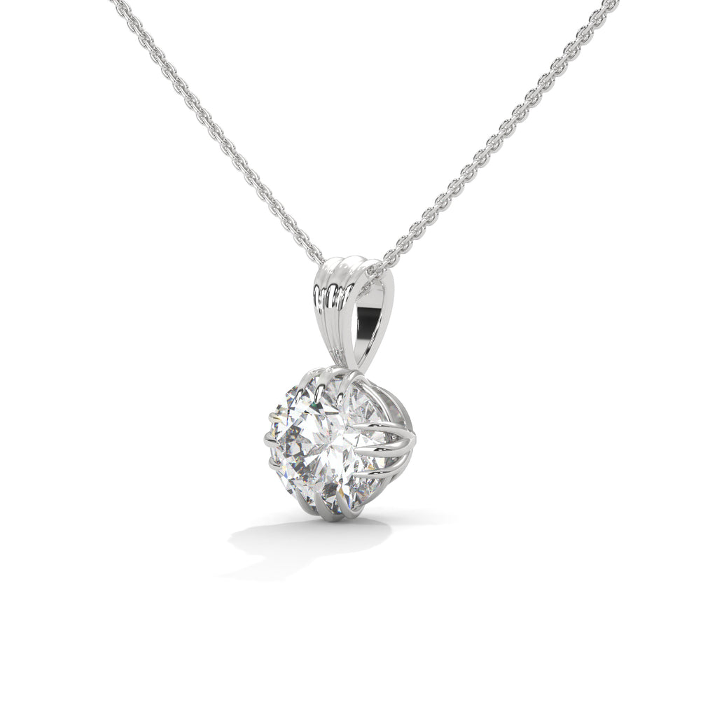 Round Diamond Necklace with Claw Setting