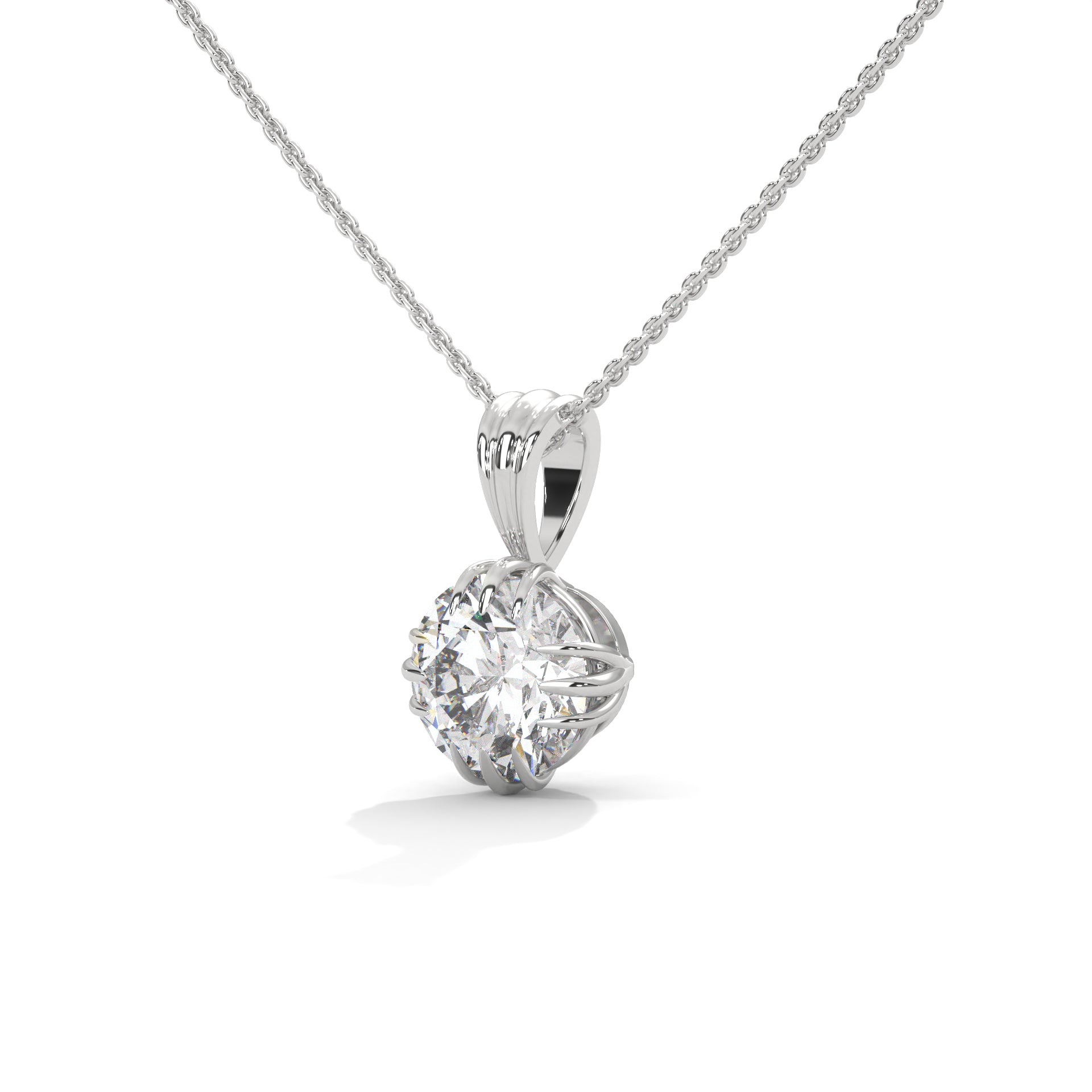 Round Diamond Necklace with Claw Setting