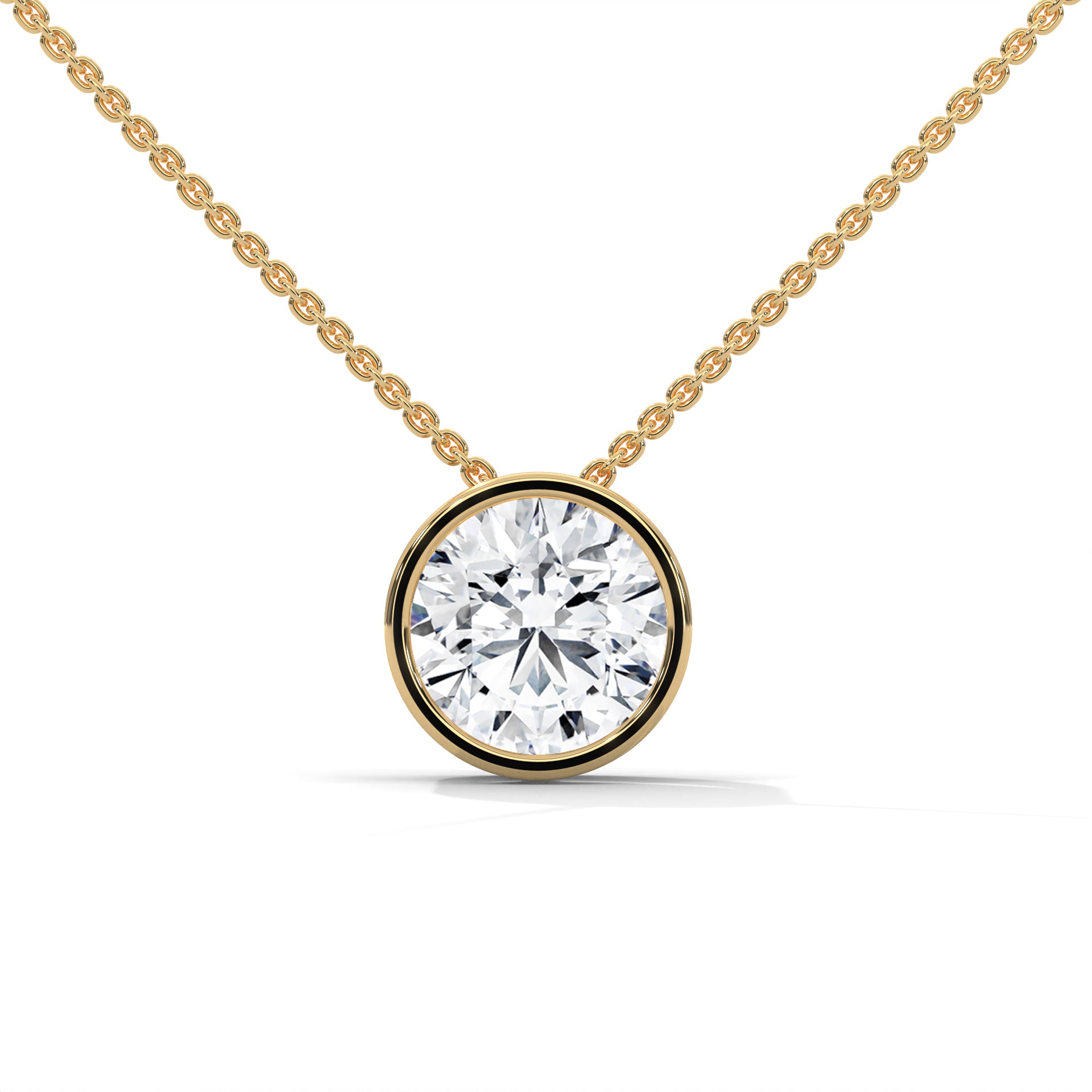 Round Diamond Solitaire Pendant with Bezel Set