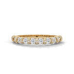 Round Shape Moissanite U-Prong Half Eternity Wedding Band