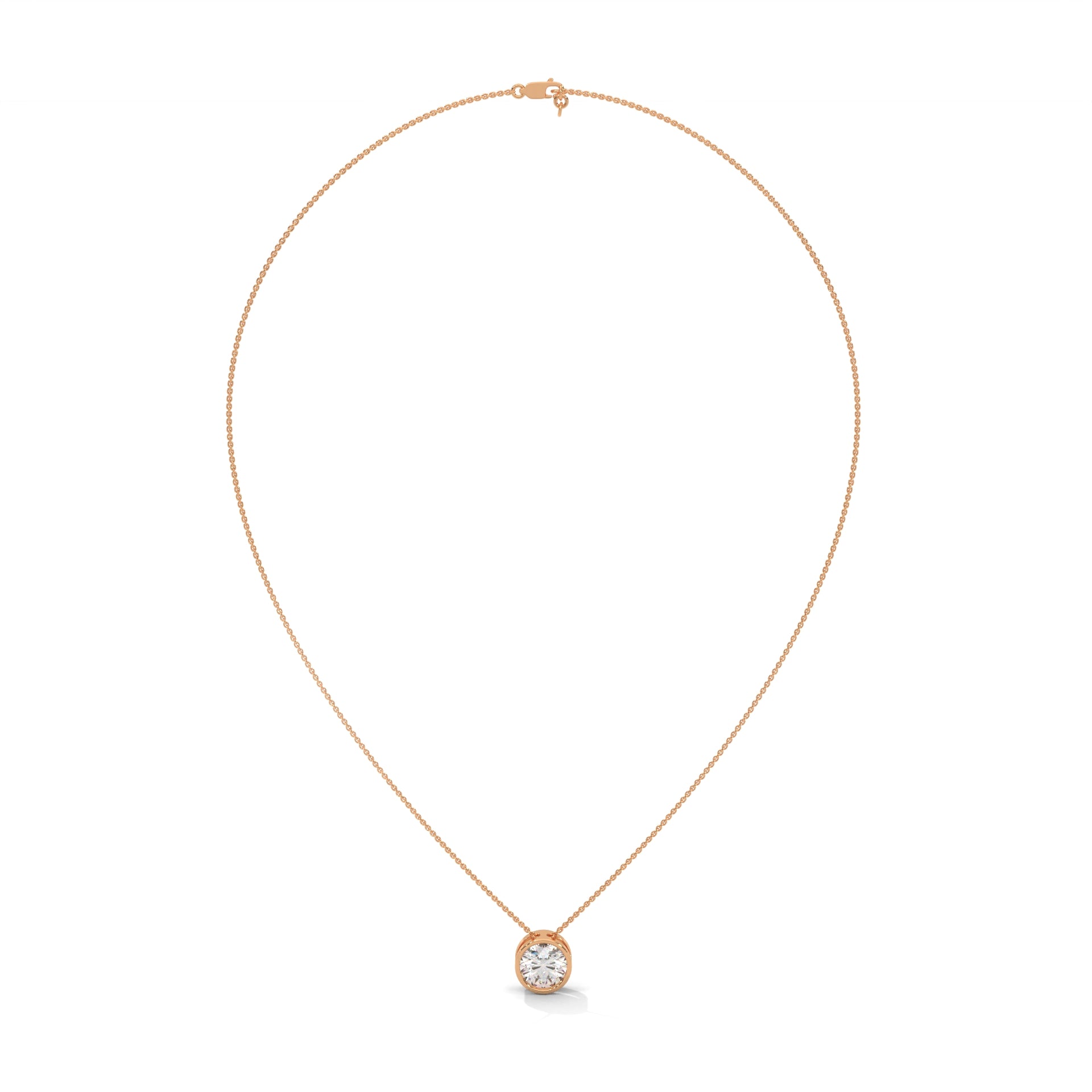 Round Solitaire Pendant with Chain