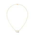Round_Cushion Cut Lab Grown Diamond Pendant with Gold Chain