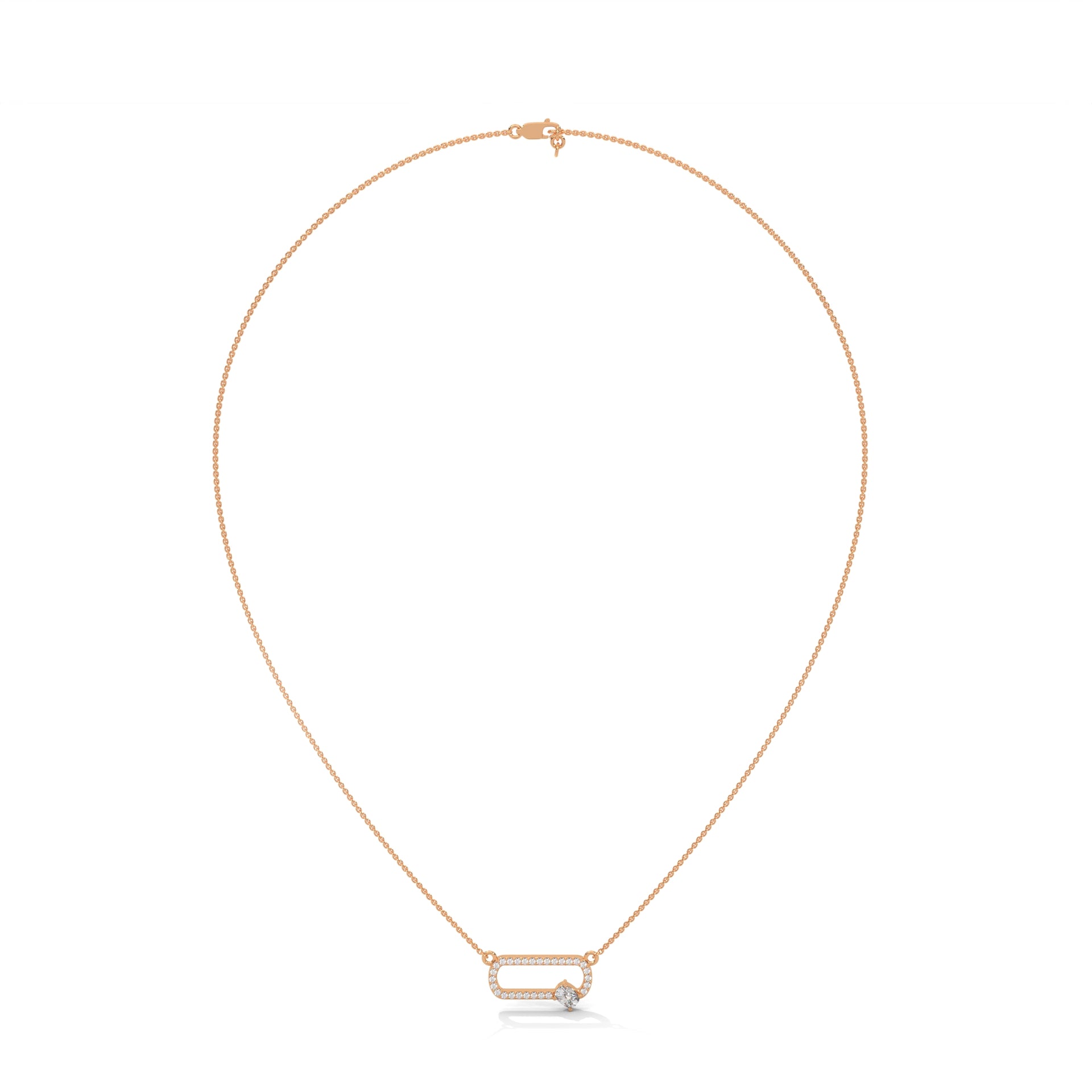 Round and Cushion Cut Necklace