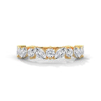 Round and marquise cut moissanite half eternity Band
