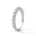 Round cut Moissanite U-Prong Half Eternity Wedding Band