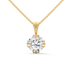 Round diamond pendent with 12 claw prong setting