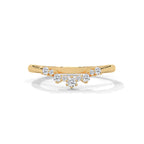 Seven Round Cut Moissanite Curved Half Eternity Band