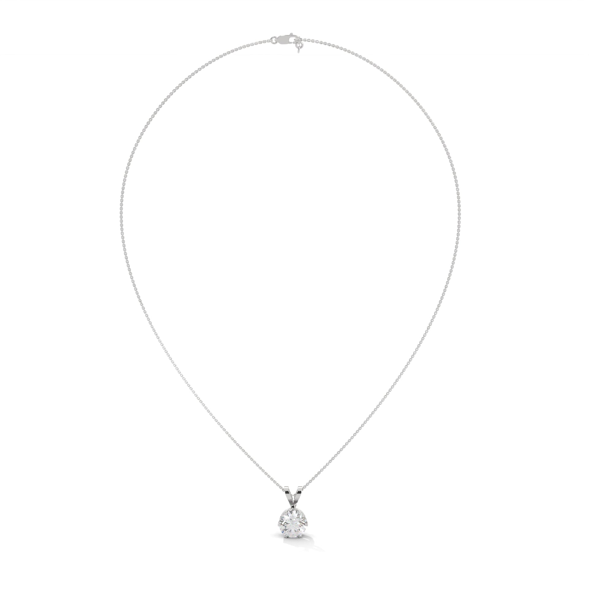 Simple Diamond Solitaire Necklace