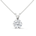 Six Prong Lab Diamond Pendant