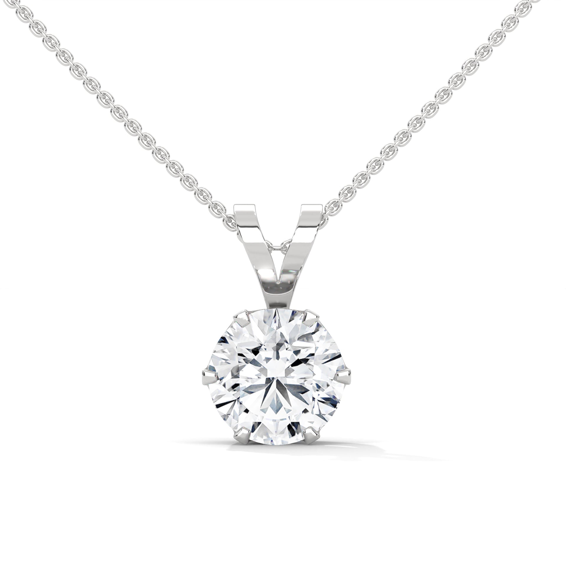 Six Prong Lab Diamond Pendant