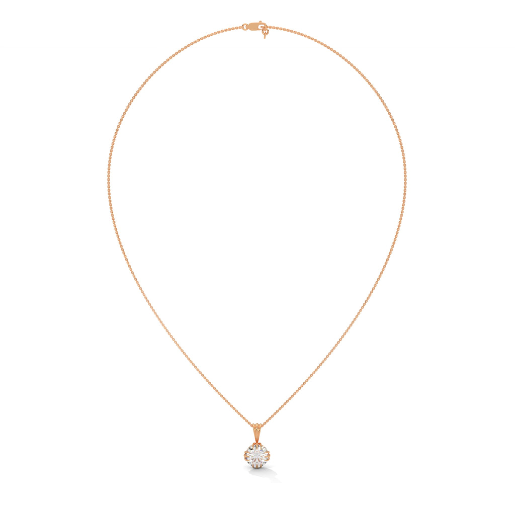 Solitaire Round Diamond Necklace