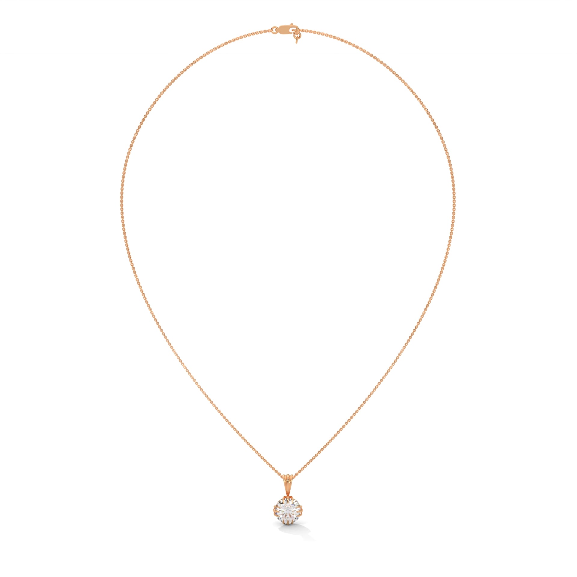 Solitaire Round Diamond Necklace