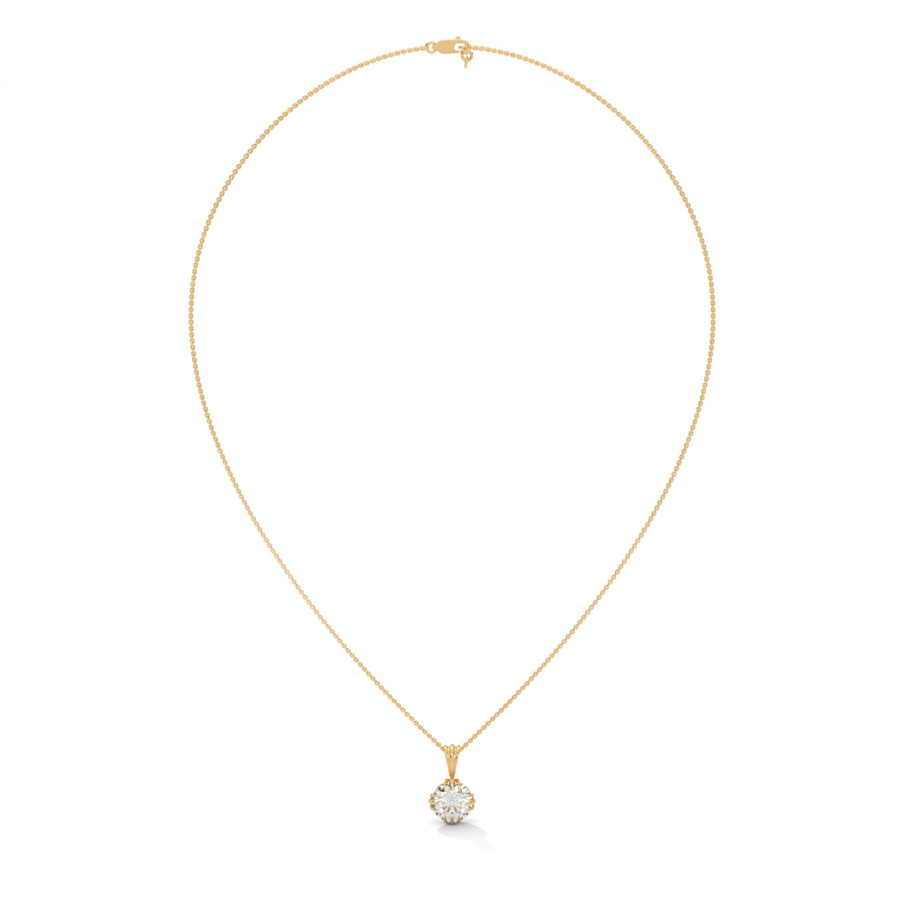 Solitaire Round Diamond Pendant with 12 Claws