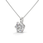 Round Cut Lab Grown Diamond Solitaire pendant with 6 Prong Setting, Pendant with chain