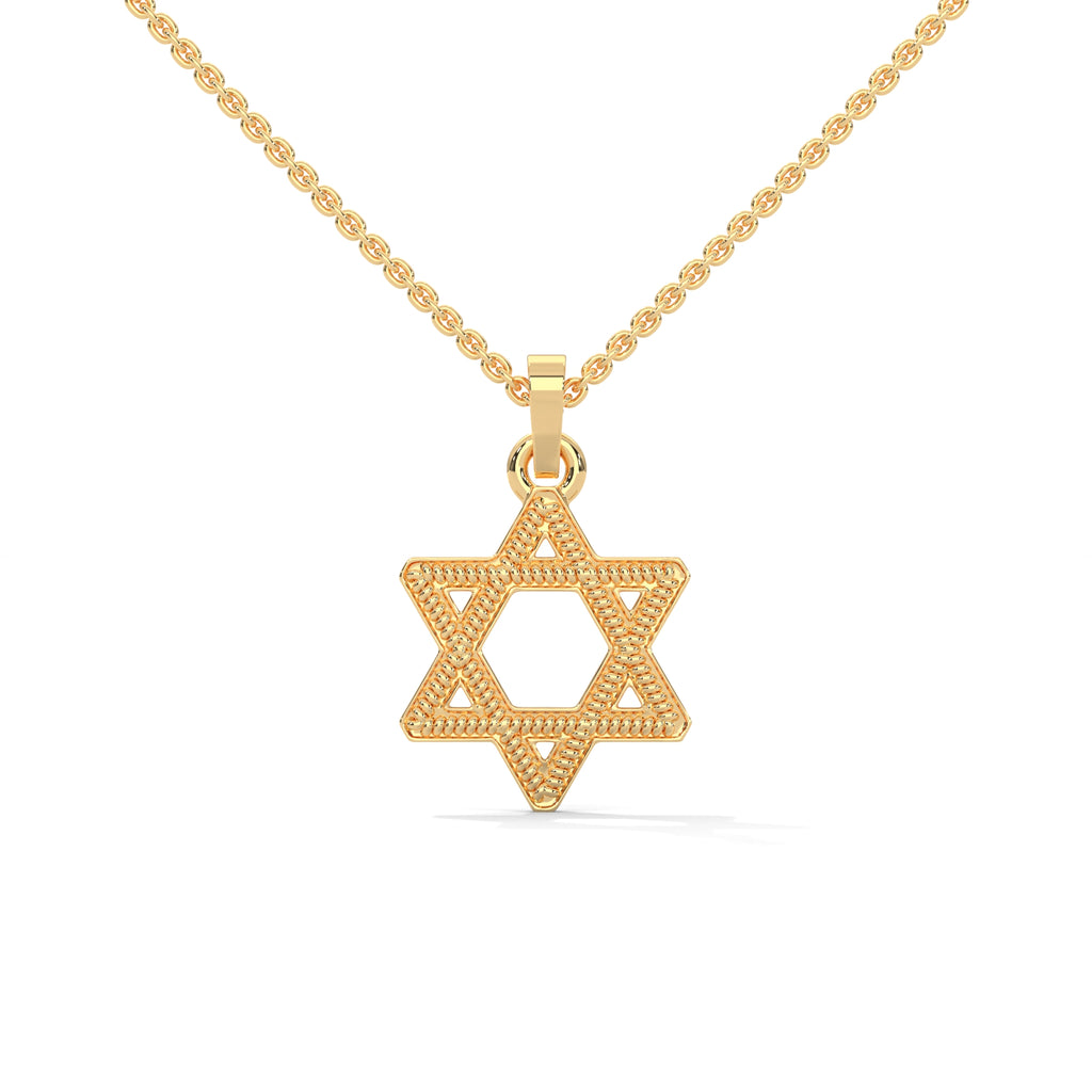 Star Shape Gold Pendant with Chain