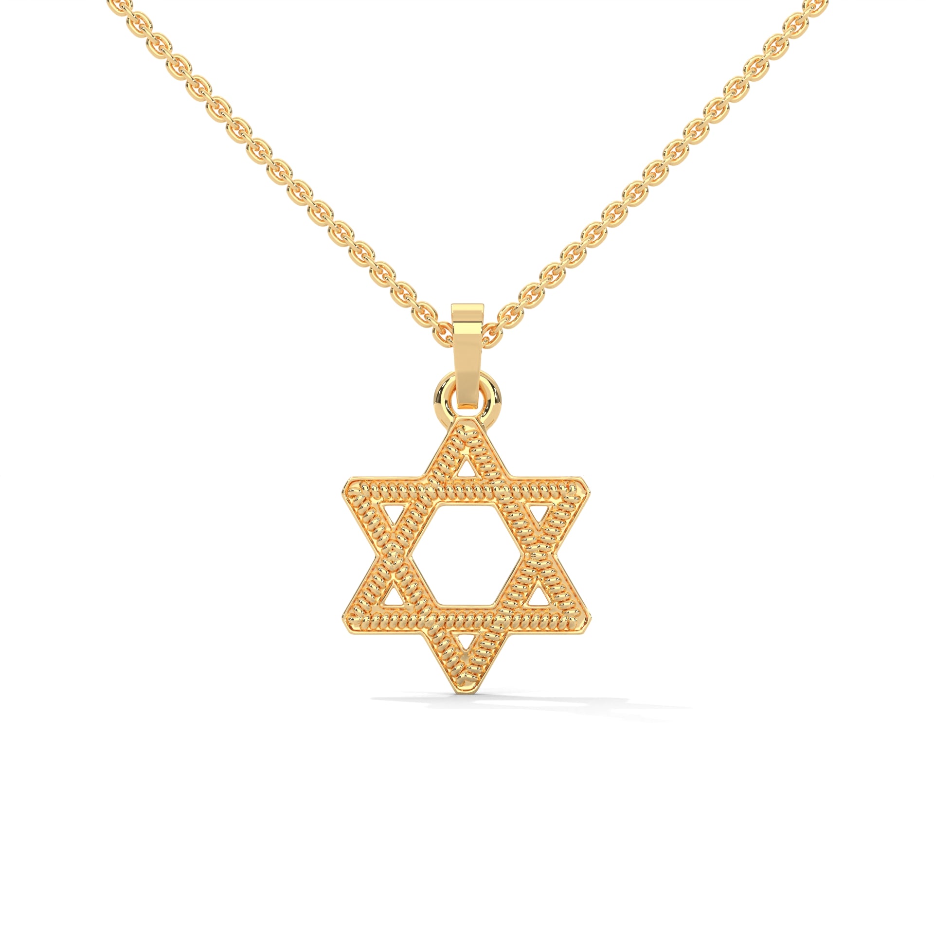Star Shape Gold Pendant with Chain