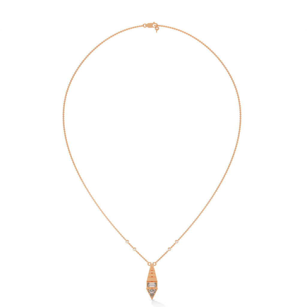 Tie Pendant with Baguette Diamonds