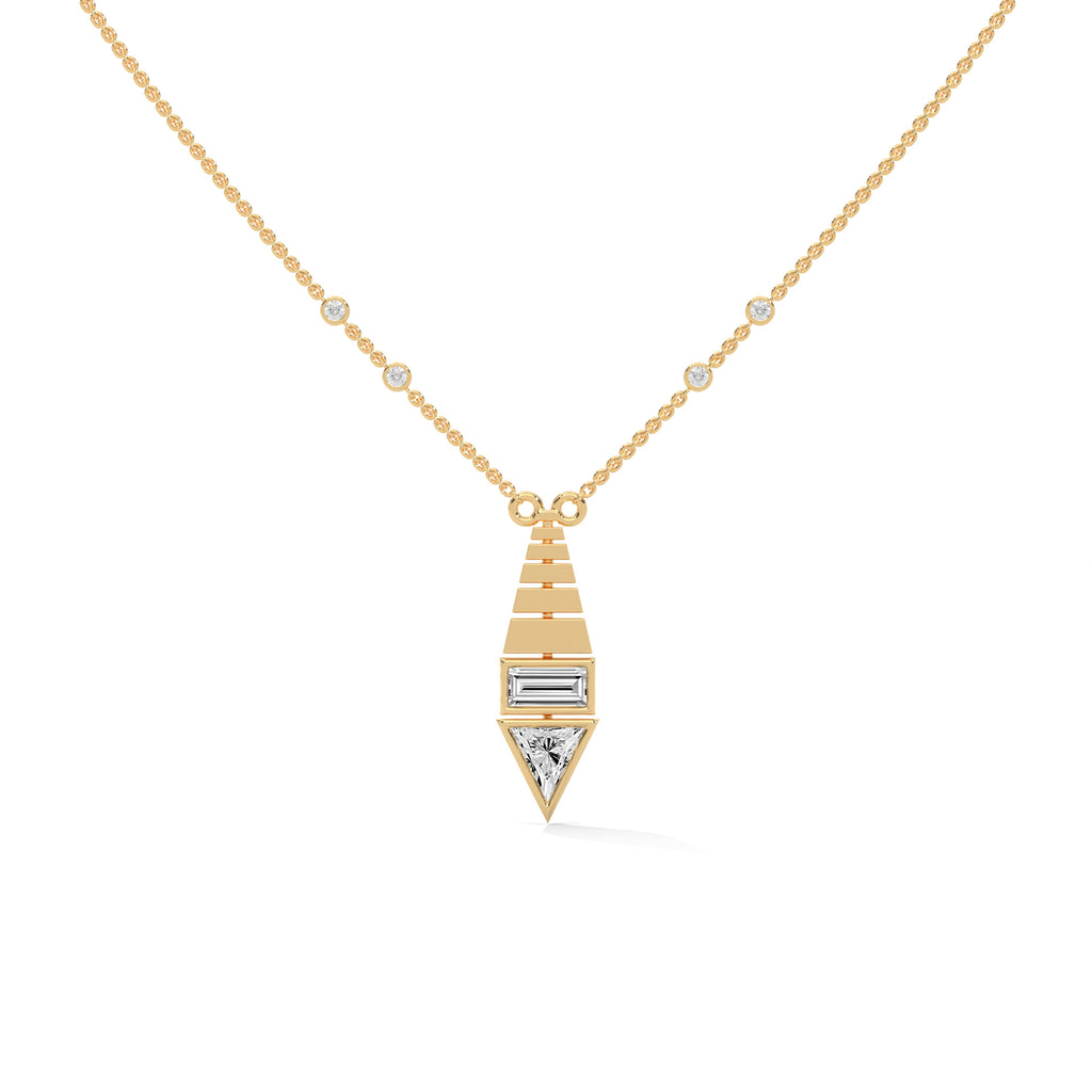 Tie Shaped Pendant with Gold Chain 