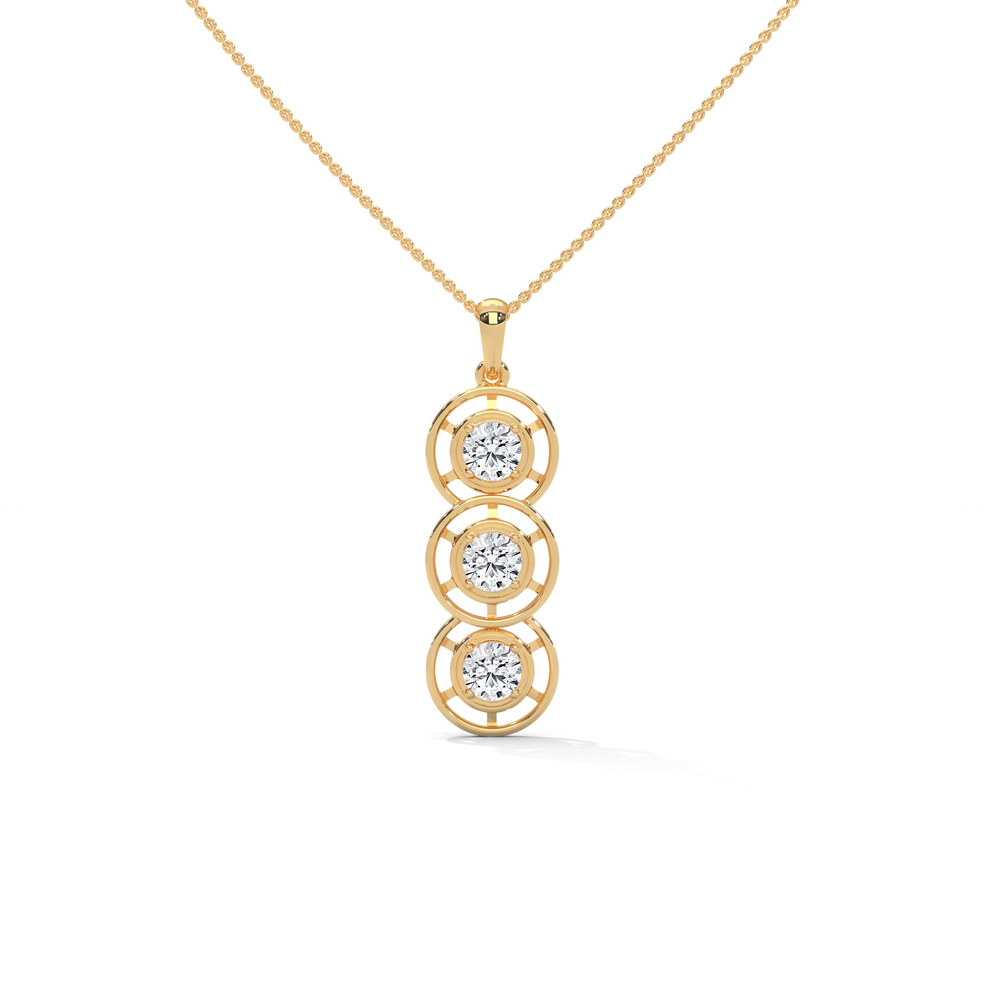 Trinity Round Diamond Pendant with Chain
