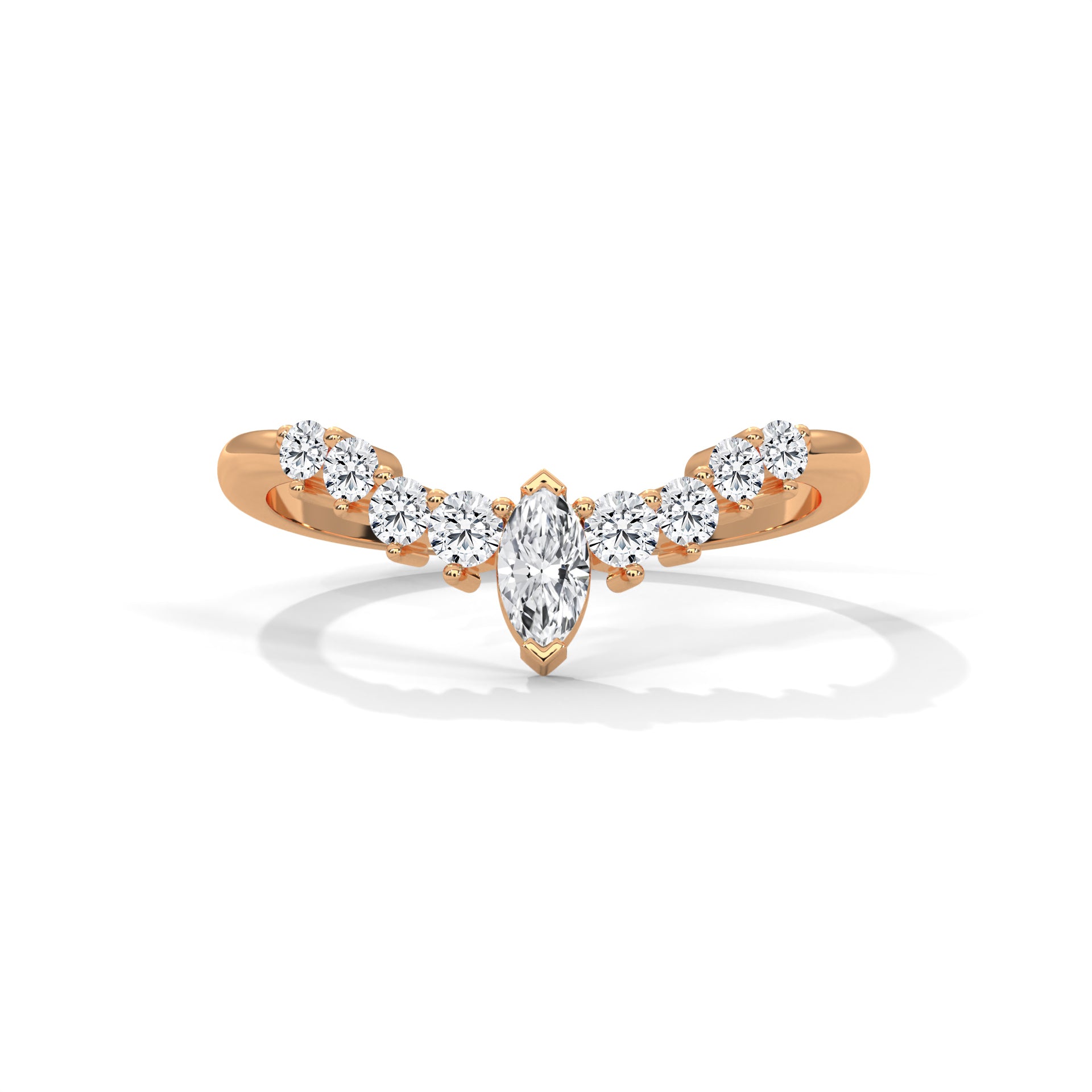 V-Shaped Moissanite Ring