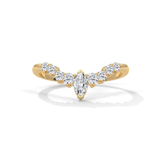 V-Shaped Moissanite Wedding Band