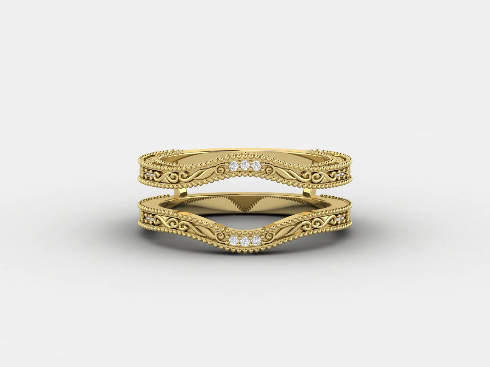 Vintage_Gold_Moissanite_Stacking_Band_with_Filigree_Design