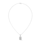 White Gold Cluster Diamond Charm Pendant