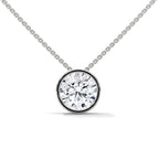 round diamond solitaire pendant in 18K White Gold