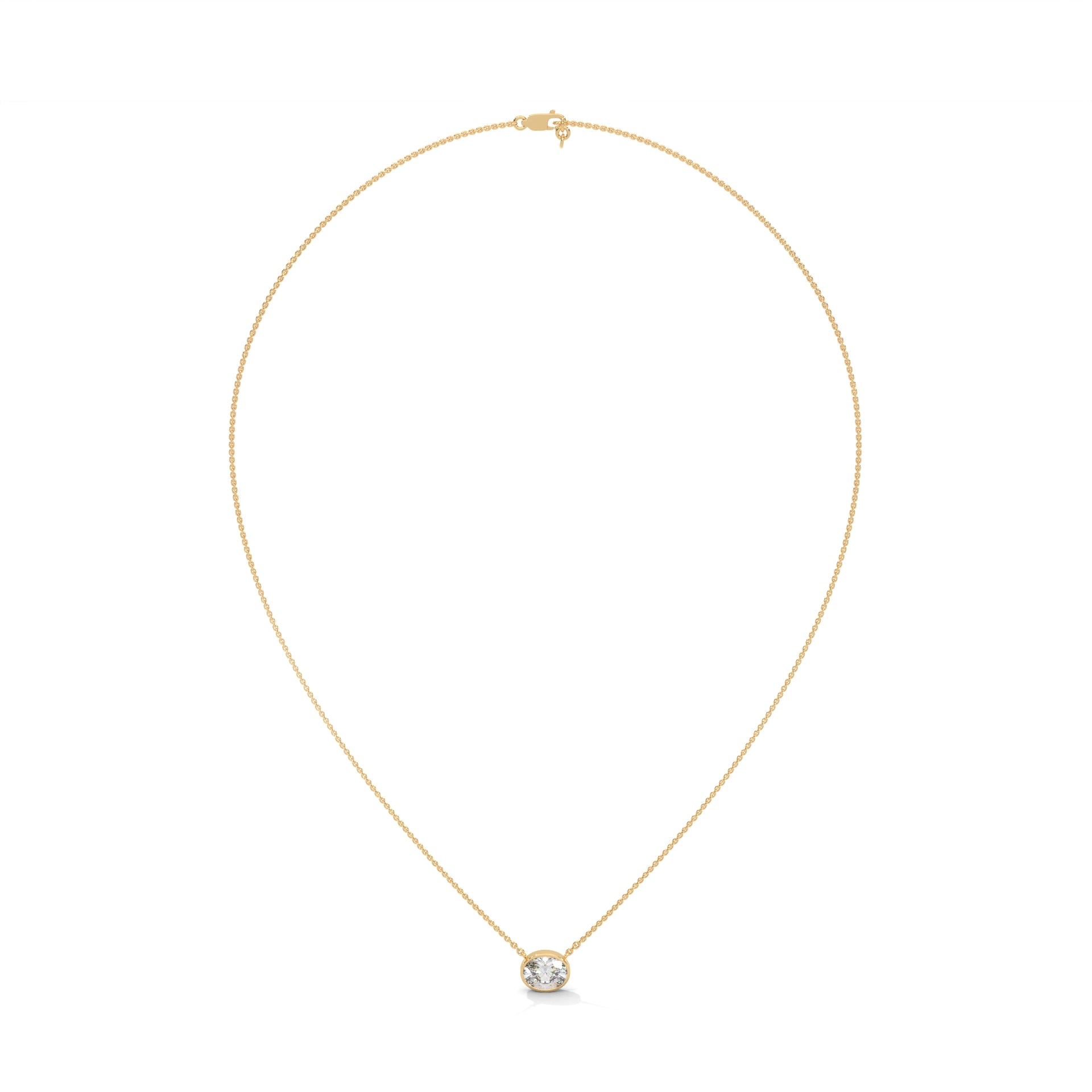 Yellow Golg Solitaire Pendant with Chain