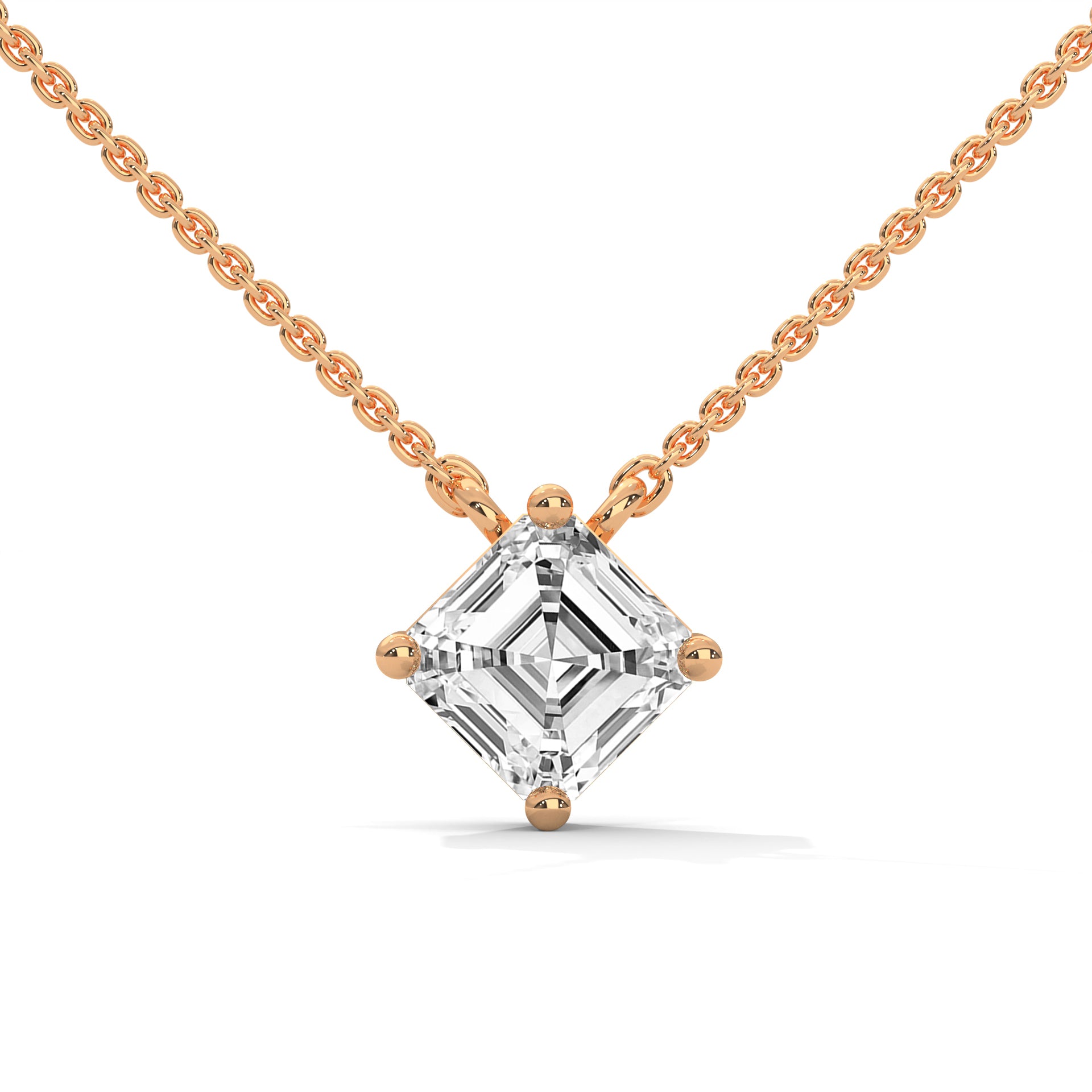 asscher cut diamond pendent