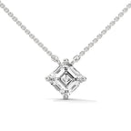 Asscher Cut Lab Grown Diamond pendent with button prong setting