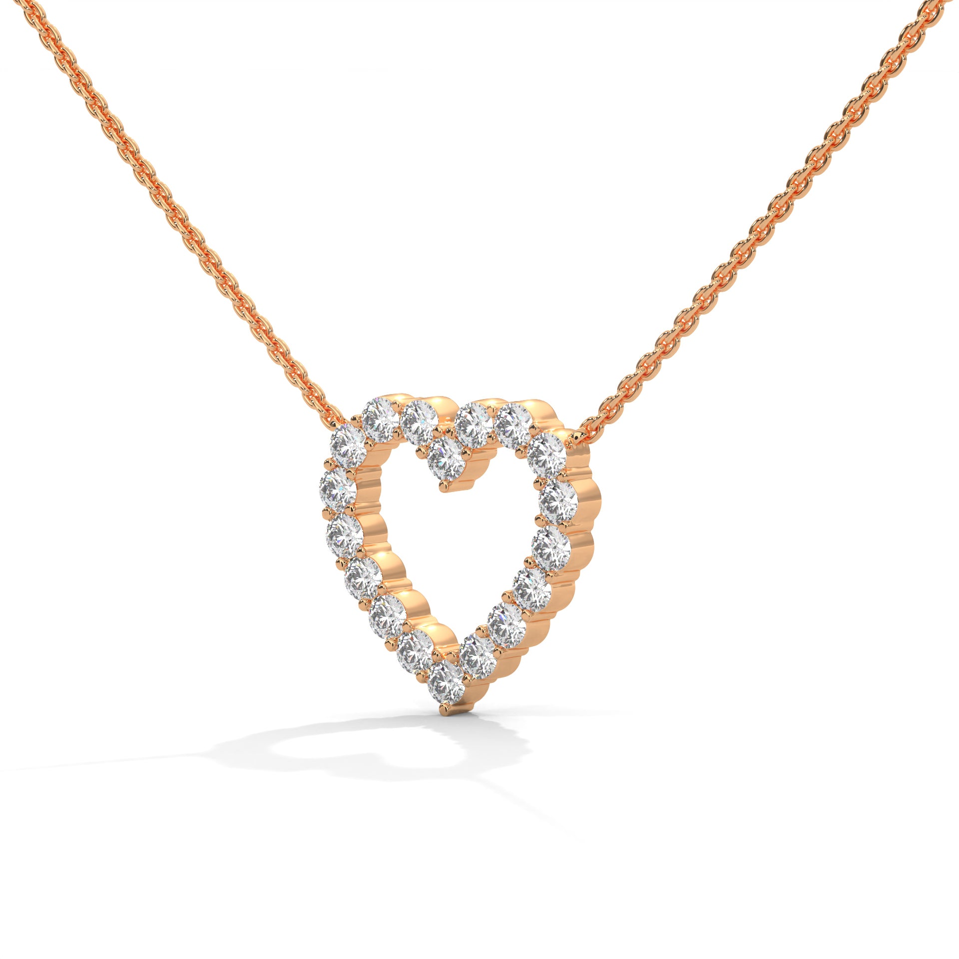 beautiful heart-shaped lab-grown diamond pendant