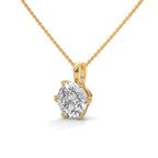 Round Cut Lab Grown Diamond Solitaire pendant with 6 Prong Setting, Pendant with chain