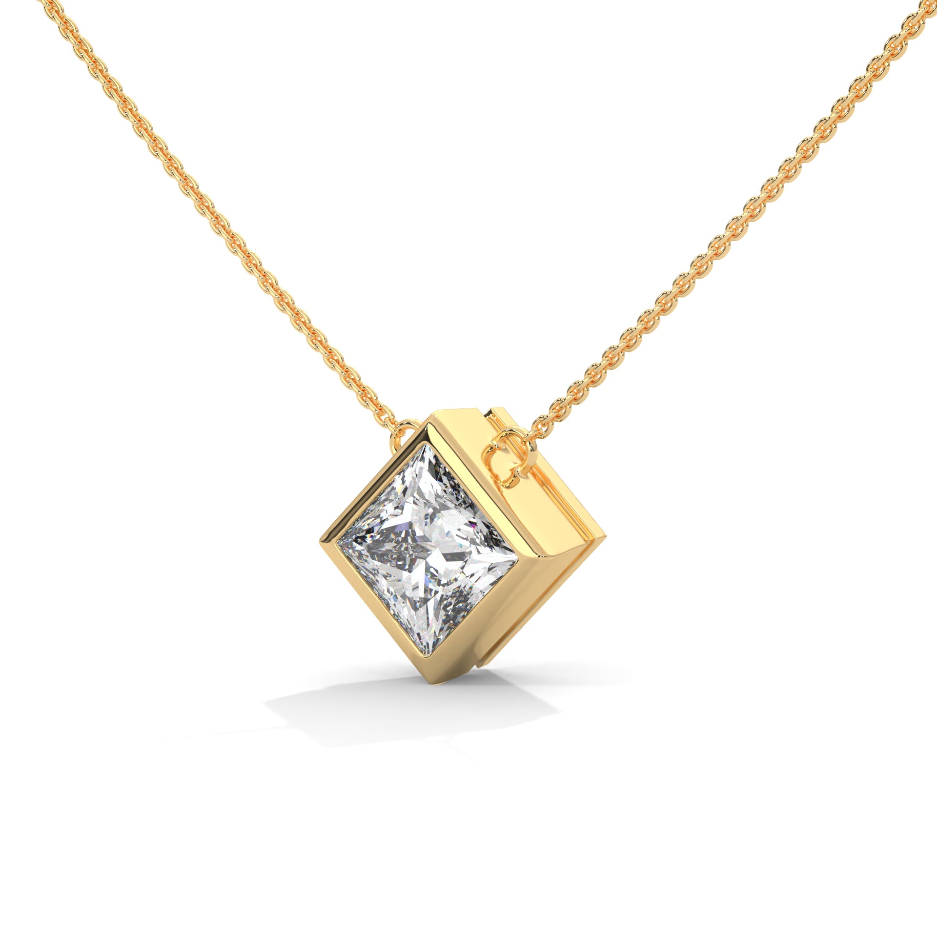 bezel diamond necklace