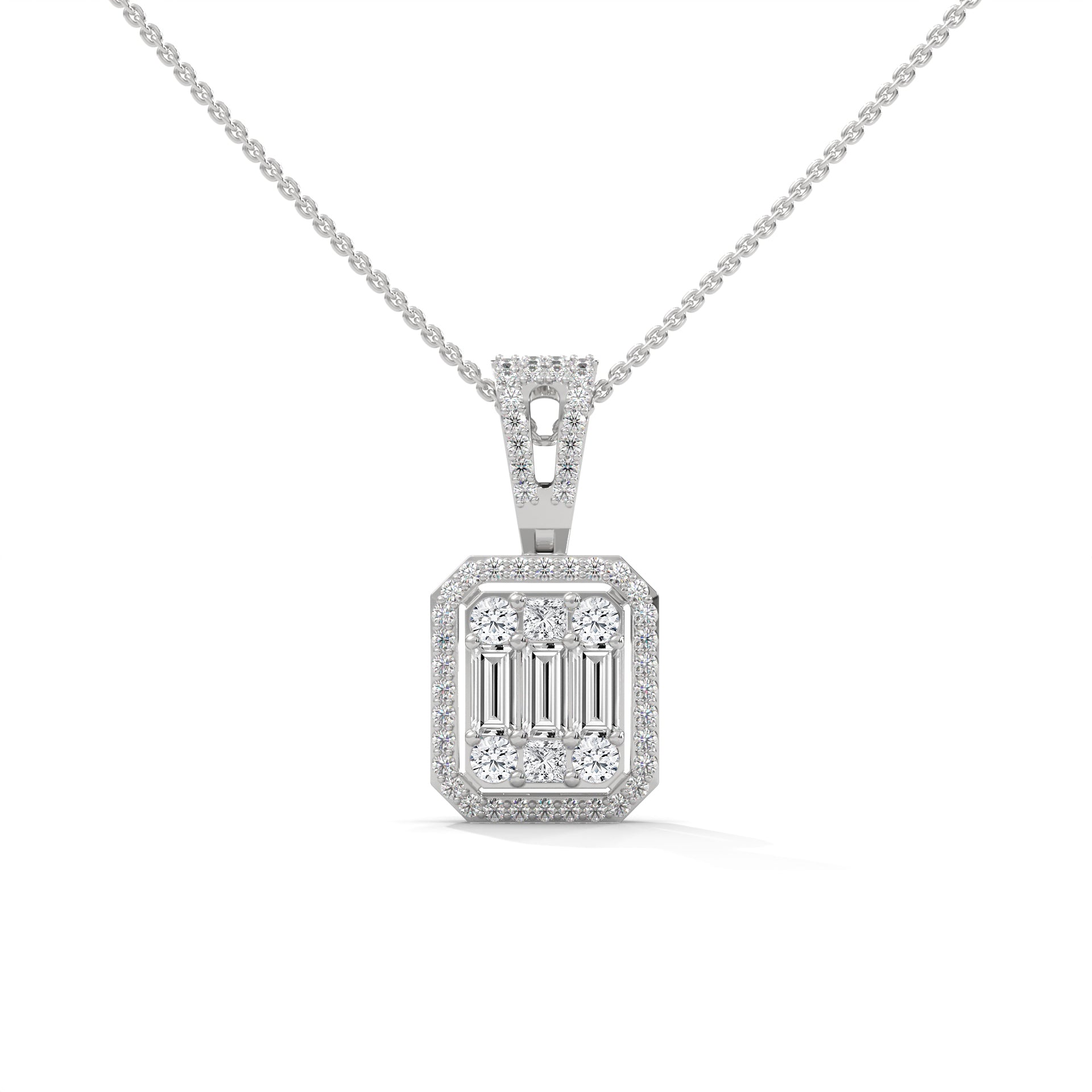 cluster diamond necklace