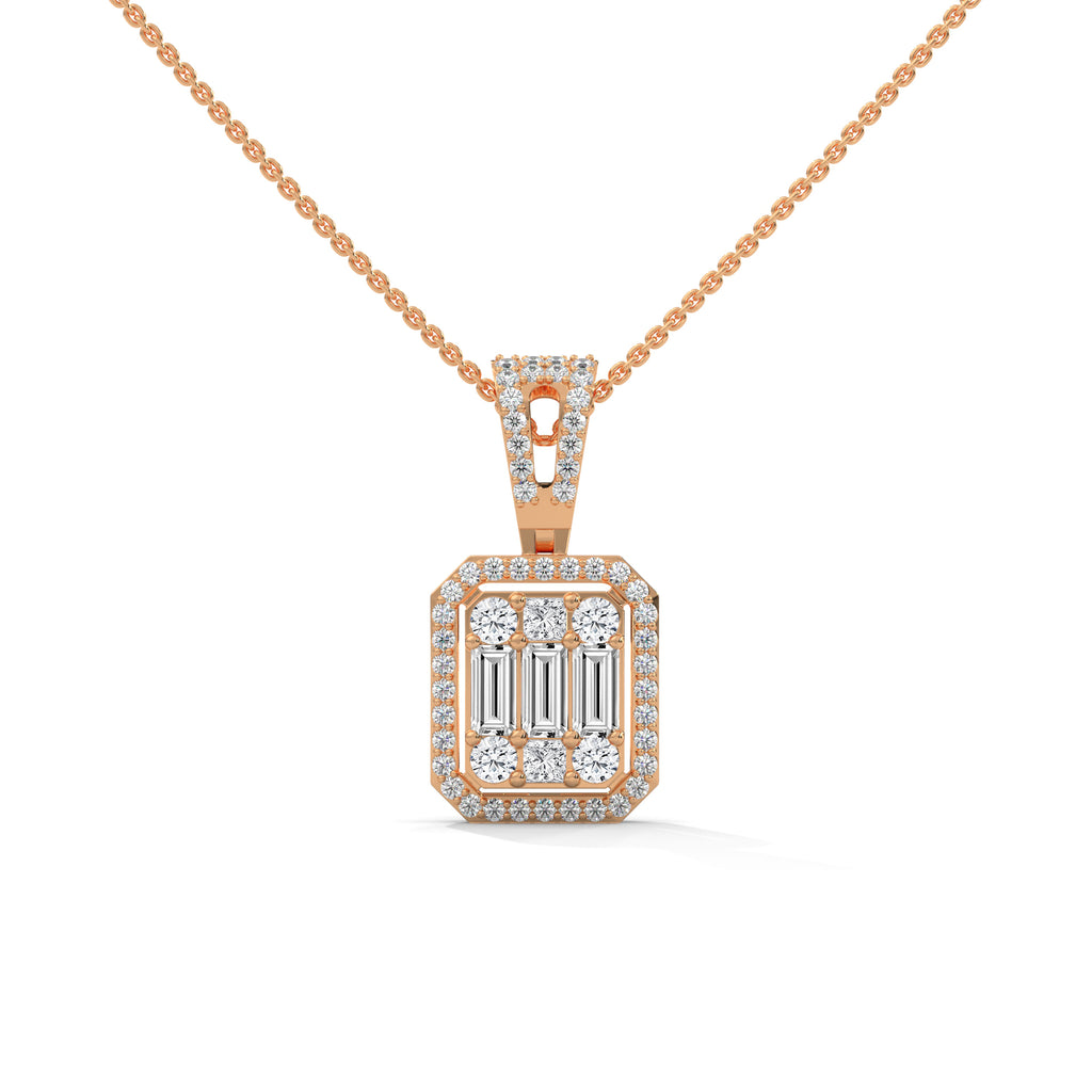 cluster diamond pendant